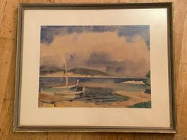 Gemälde: Carl BIERI (1894-1962) Landschaft Aquarell Signiert