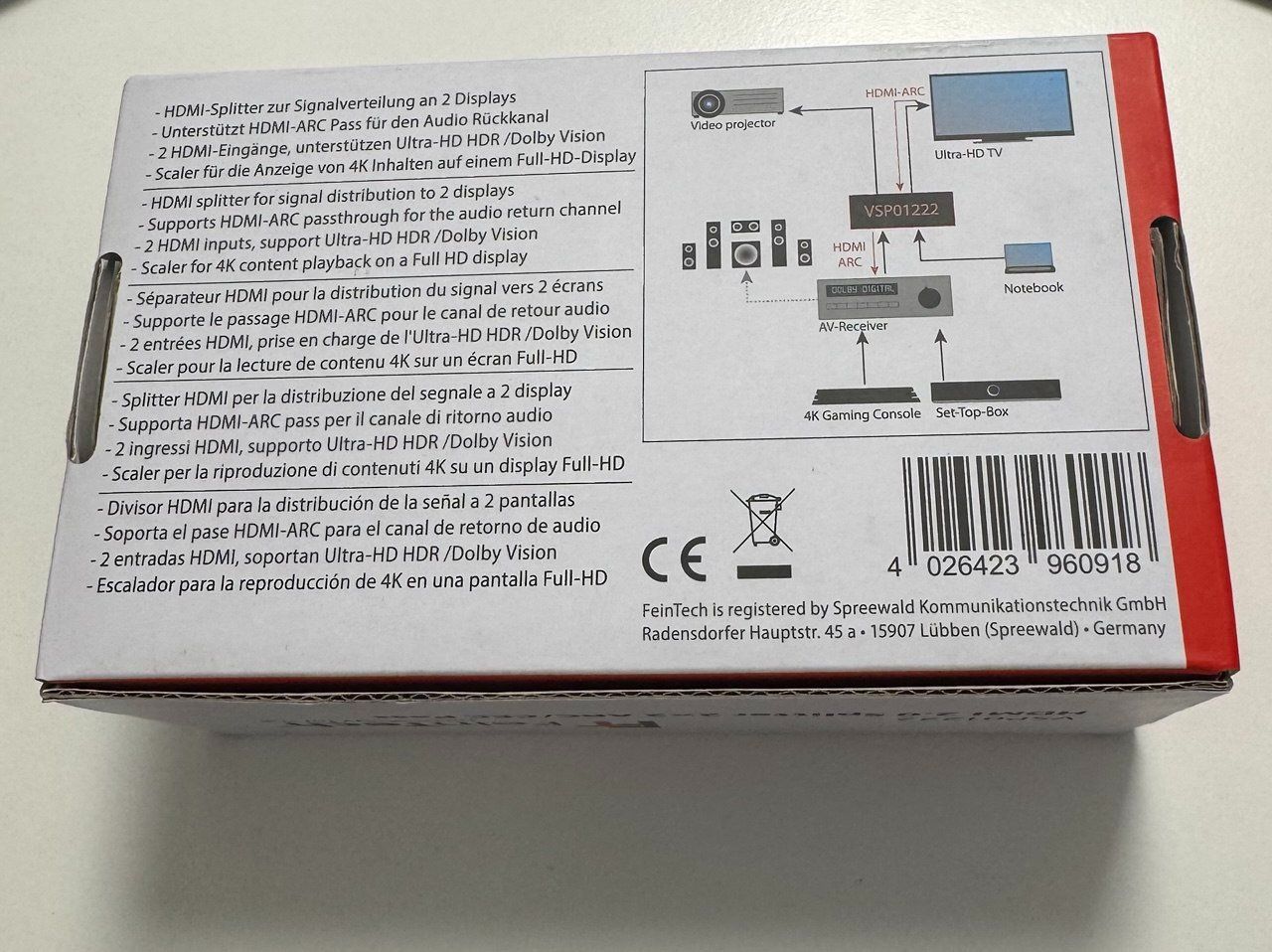 Adattatori: FeinTech HDMI 2.0 Splitter 2x2 Anschlüsse Ausgänge – Nuovo (secondo la descrizione) da Gossau SG venduto da ALehmannElektroAG 8