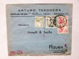 SPANIEN > DEUTSCHES REICH, Brief 1941, span. + dt. ZENSUR