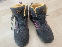 Mädchen Trekking Schuhe Gr. 36 wasserdicht 46N schwarz/pink