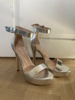 Silberne High Heels, Gr. 38, NEU!!