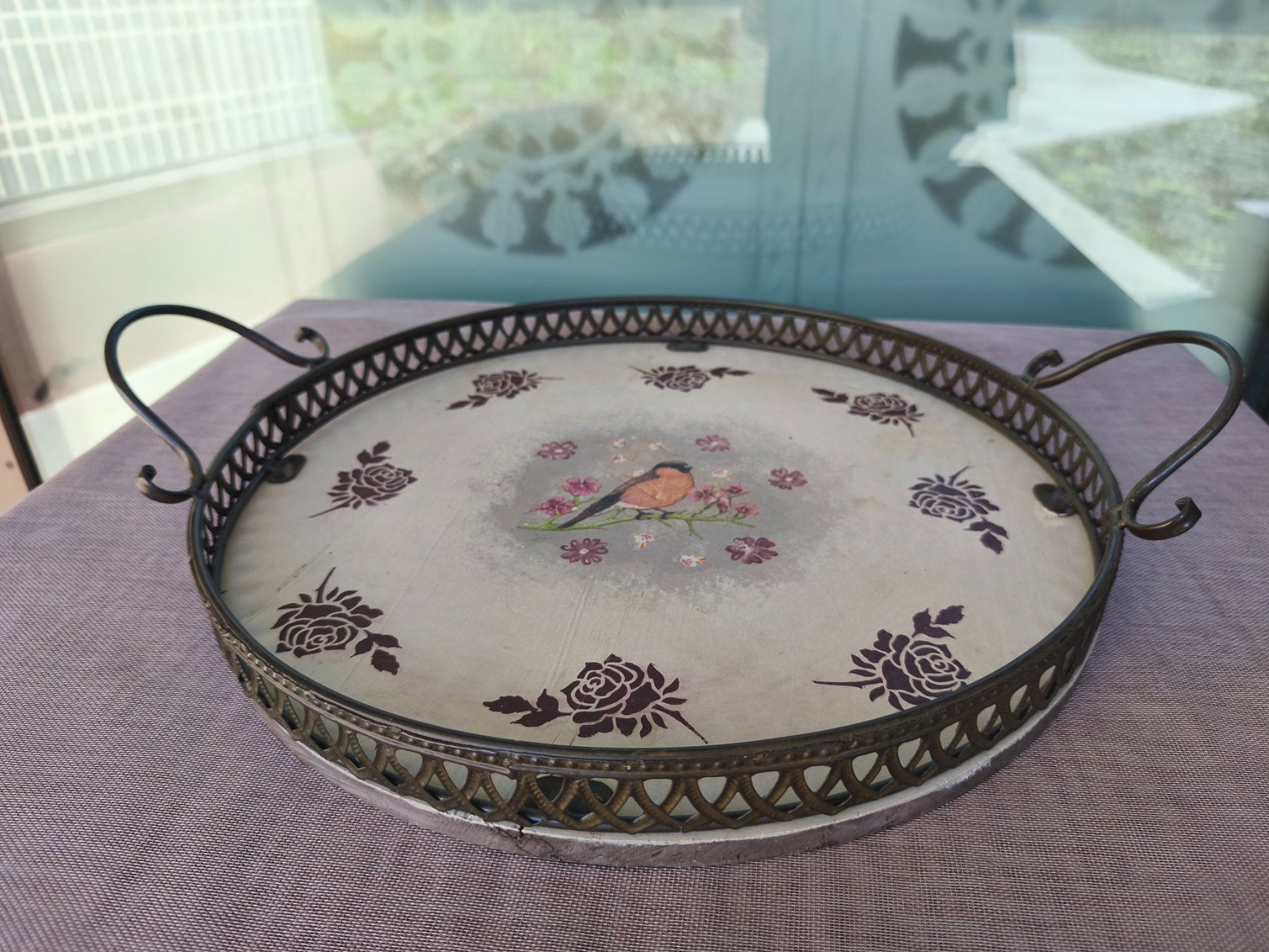 Servierplatten: Tablett shabby chic Vogel – Gebraucht aus Zürich von Jul69