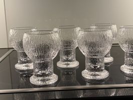 6 Trinkgläser farblos "Kekkerit" Sarpaneva Iittala 1970 Finn