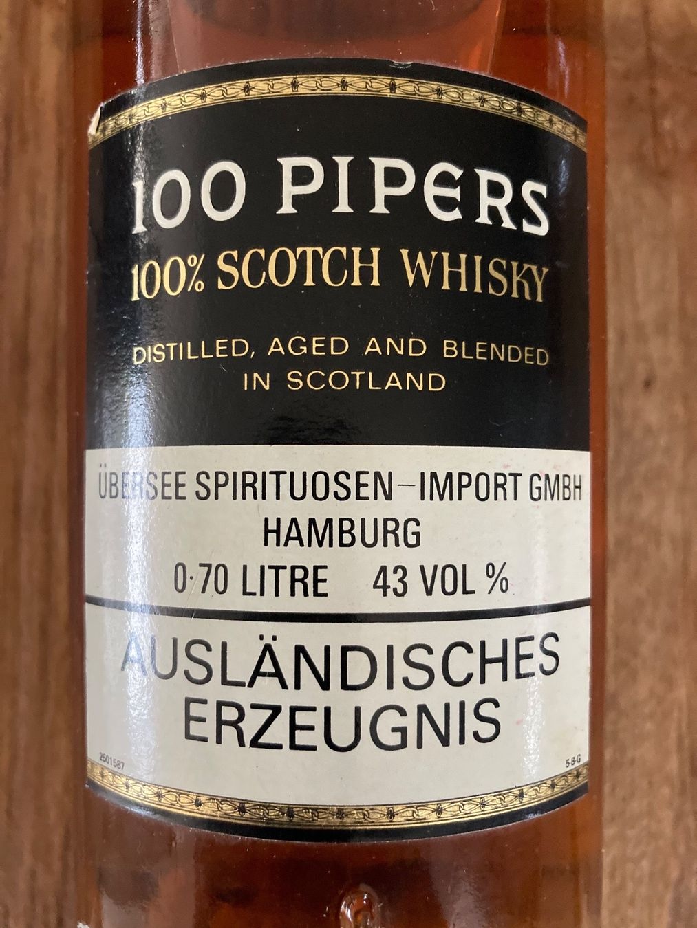 Spirituosen: Seagrams 100 Pipers Whisky von ca 1985 – Neu (gemäss Beschreibung) aus Roggwil BE von Maui2000 2