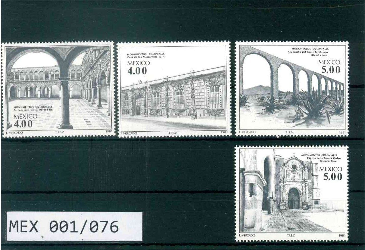 Tutti i francobolli: MEXIKO 4 BRIEFMARKEN BAUDENKMÄLER – Nuovo (secondo la descrizione) da Marly venduto da Stampfinder