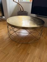 Runder Couchtisch Gold Metall-Geflecht 60cm breit & hoch ...