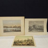 Lot antike Bilder (3), verschiedene Orte in Zürich
