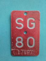 Velonummern Fahrradnummer SG 80 17497