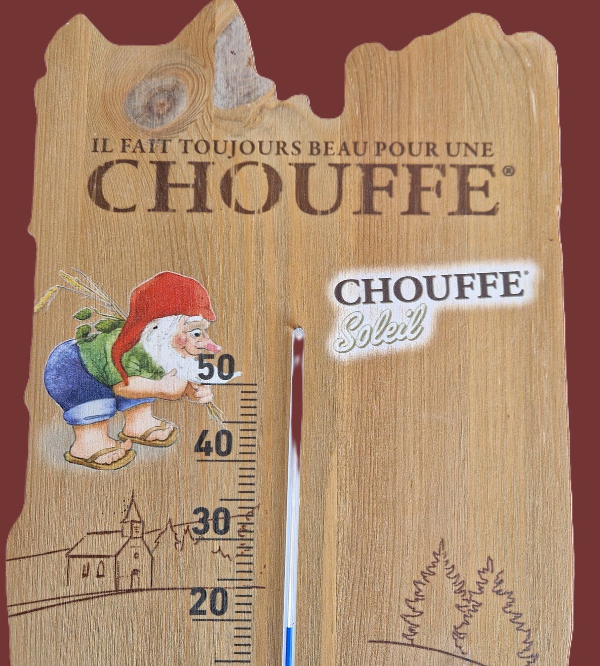 Insegne: Thermomètre publicitaire/ Werbe-Thermometer Bier"La Chouffe" – Usato da Villarepos venduto da Discorine07 1