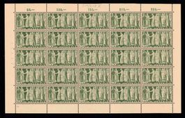 1955 Symbolische Darstellungen, 3 Bogen 216x-218x **