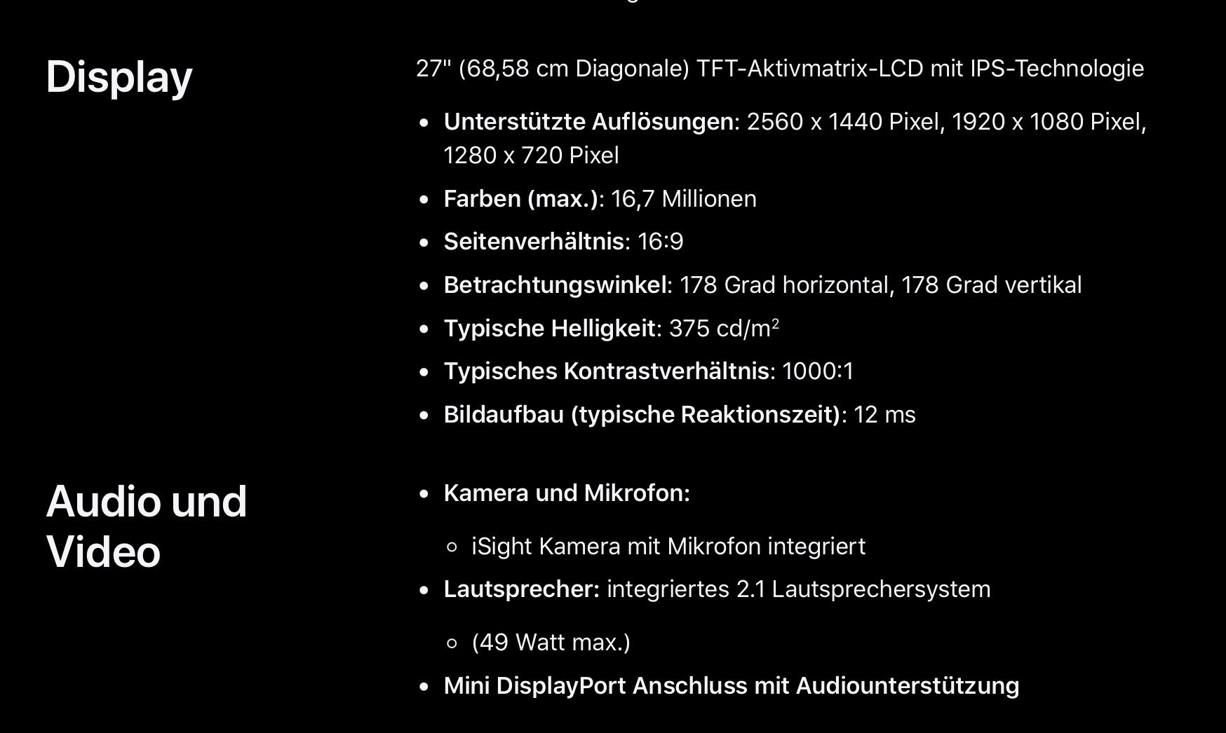Apple Monitor: Apple Cinema Display 27" – Usato da Sulgen venduto da Pit46 1