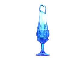 Kleine Vintage Mid Century Glasvase in blau