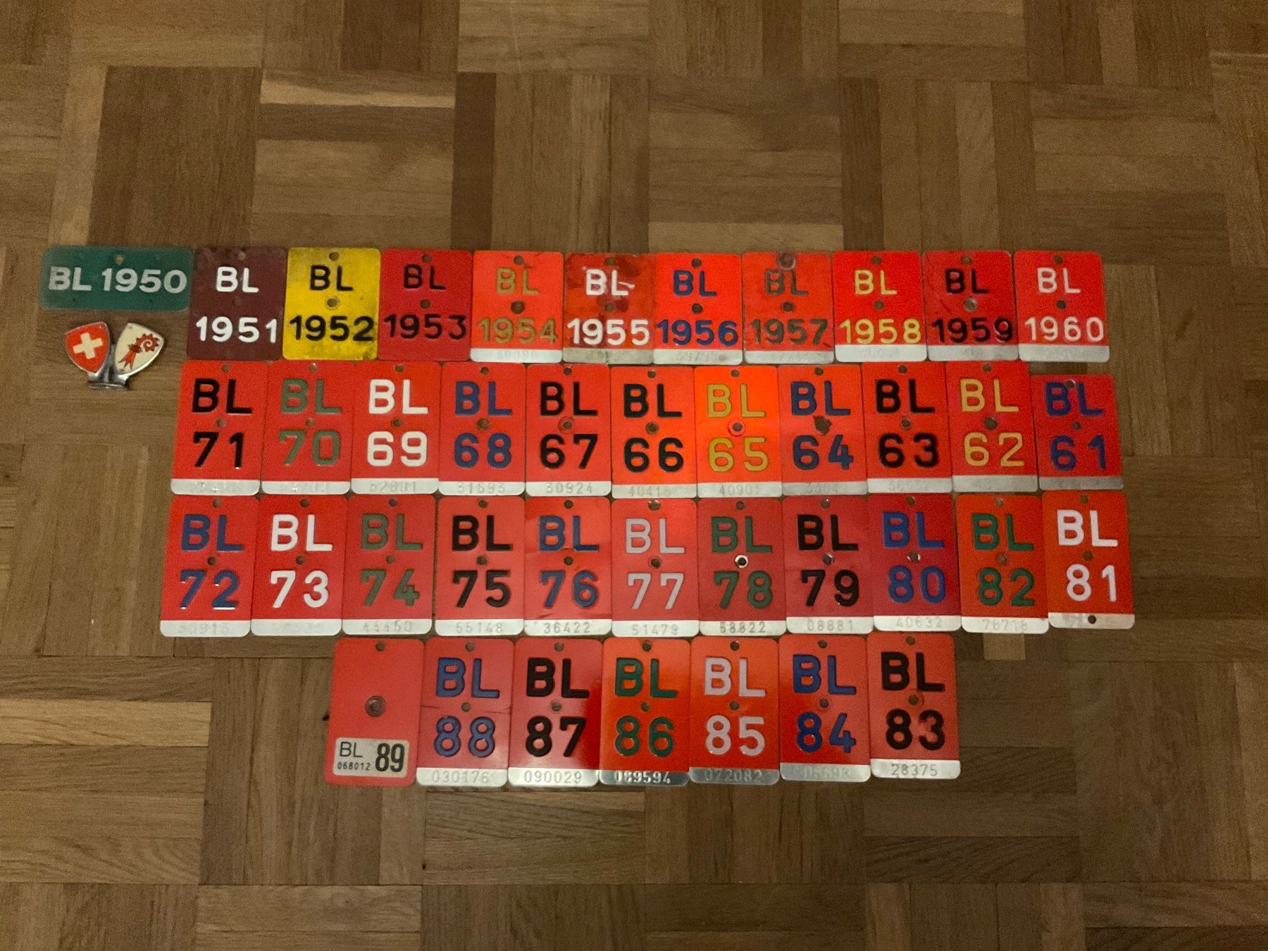 Schilder: BL Nummernschilder Sammlung 1950-1989 – Gebraucht aus Rüti ZH von hondasepp