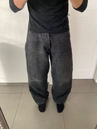 Weekday Astro loose baggy jeans, washed black