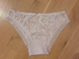 Rosafarbener Spitzen-Slip, Gr. XS