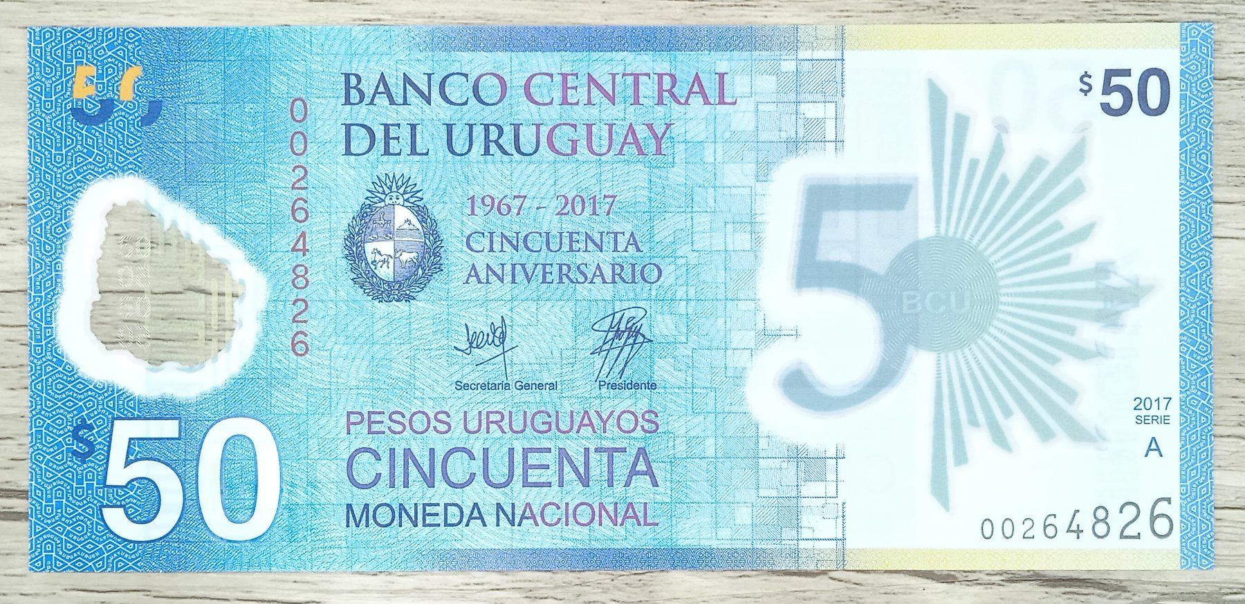 Banconote: Uruguay 50 Pesos Polymer Commemorative UNC – Nuovo (secondo la descrizione) da Cousset venduto da Patricio77
