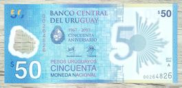 Uruguay 50 Pesos Polymer Commemorative UNC