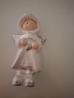 Weihnachtsengel Figur weiss mit Glitzer guter Zustand