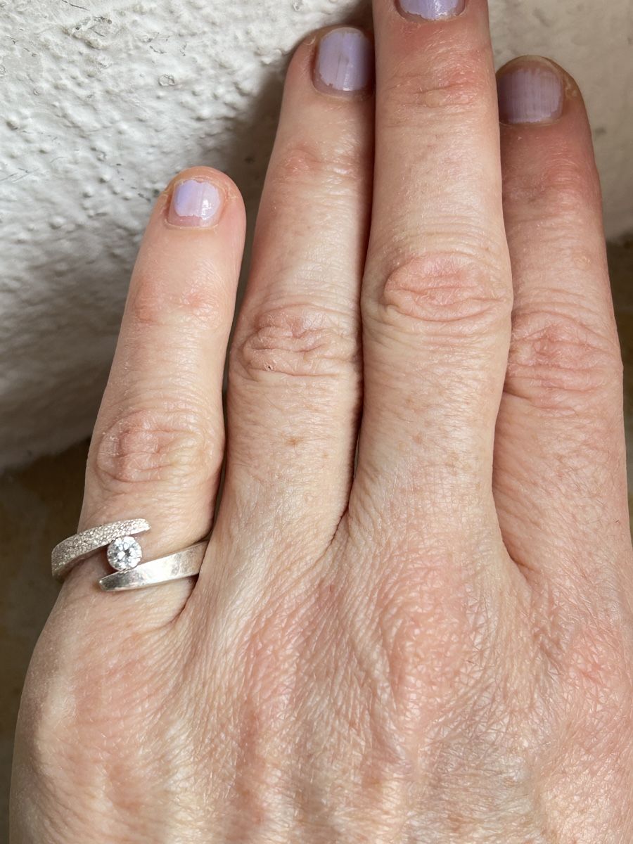 Anelli: Silberring matt- Glanz white (51) – Usato da Laufen venduto da belleskulptur 6