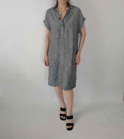Kleid Leinen Grau Grösse 38, Leinen, C&A
