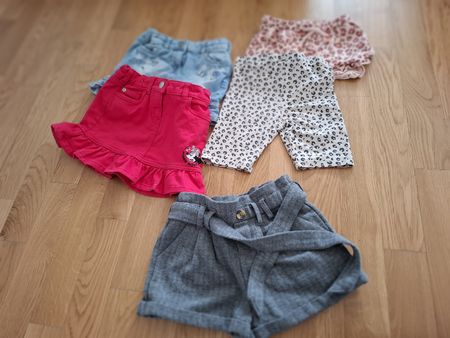 Sommer Set: 5 Röcke & Shorts für Mädchen, Grösse 116