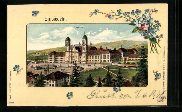 Cartoline postali: Passepartout-Lithographie Einsiedeln, An – Usato da Berlin venduto da bartko-reher