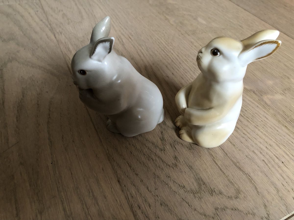Villeroy & Boch Statuette: Villeroy & Boch 2 Hasen / Kaninchen – Usato da Versoix venduto da chr_2rpz 2