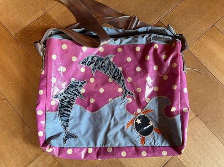 Schultertasche Delfin/Schildkröte gebraucht (A4 Platz)