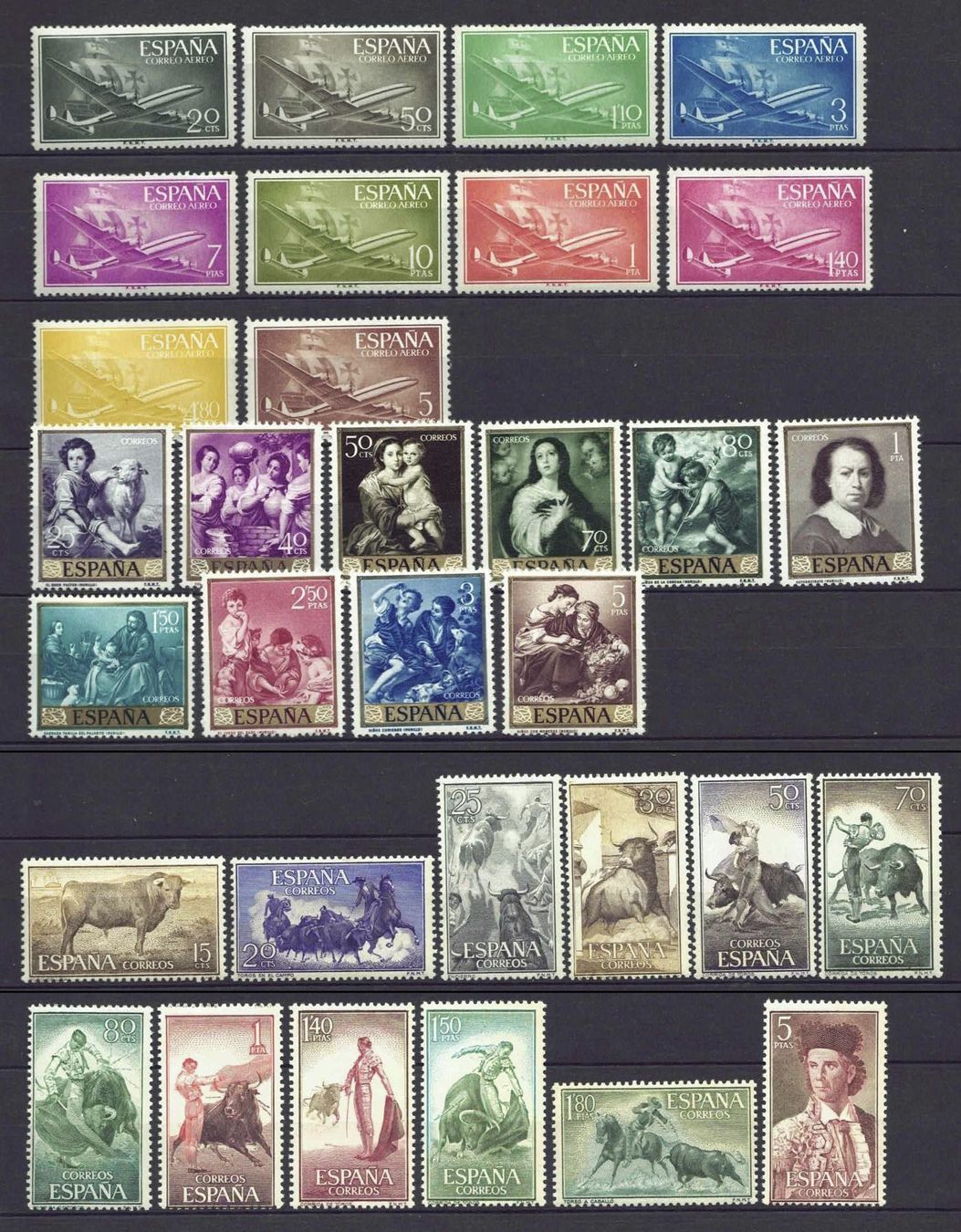 Tutti i francobolli: Spanien 1955/56/58/60 postfrisch** – Usato da Basel venduto da Pfefferschootte