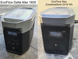 EcoFlow Delta Max 1600 + Zusatzakku 2kWh + Solar + Inverter