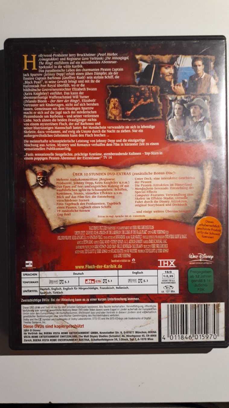 Tutti i DVDs: Fluch der Karibik (2 Disc Version!) – Usato da Dietikon venduto da Buchantiqdietikon 1