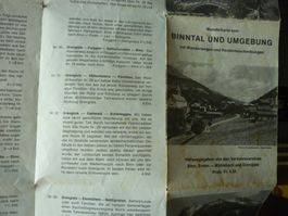 FALTPROSPEKT  WANDERKARTE VOM BINNTAL UND UMGEBUNG