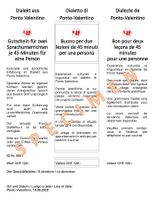 BUONO PER UN CORSO DI DUE ORE DI DIALETTO DI PONTO VALENTINO