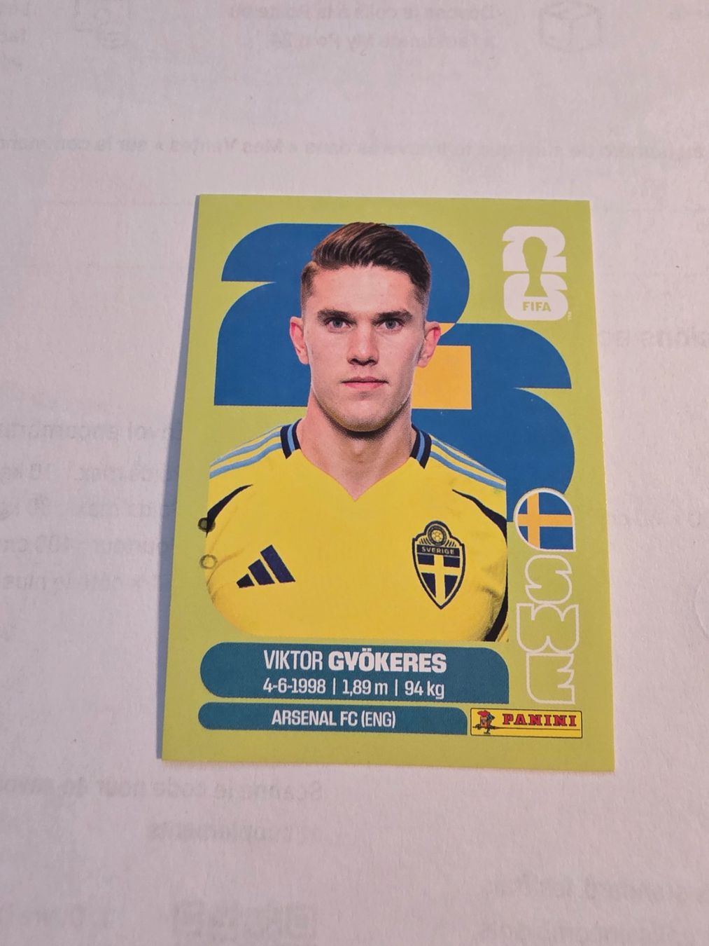 Panini Carte collezionabili: Panini  2026 VIKTOR GYOKERES SWE 20 – Nuovo (secondo la descrizione) da Grand-Lancy venduto da Seo67