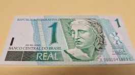 Seltene 1 Real Banknote aus Brasilien, Top Zustand!