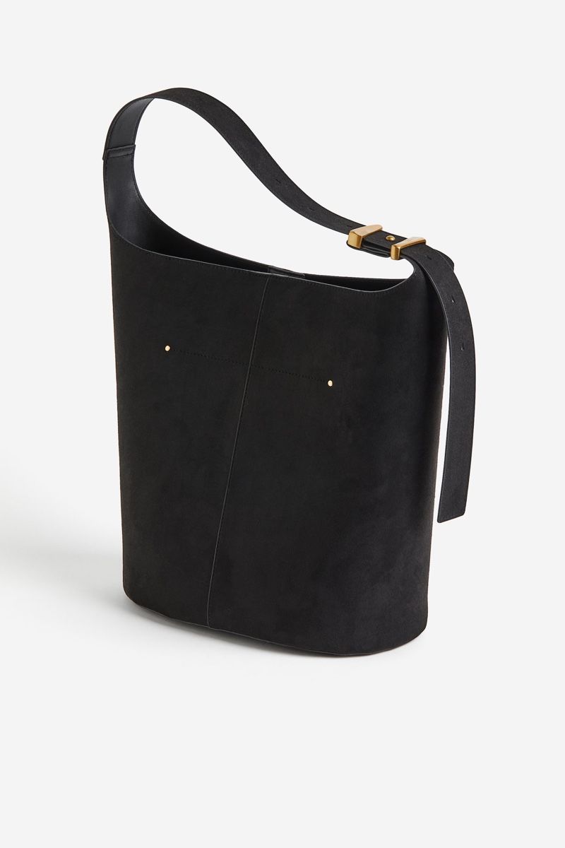H&M Borse da donna: Schwarze Wildleder-Optik Tasche – Usato da Zürich venduto da lu0_df5p