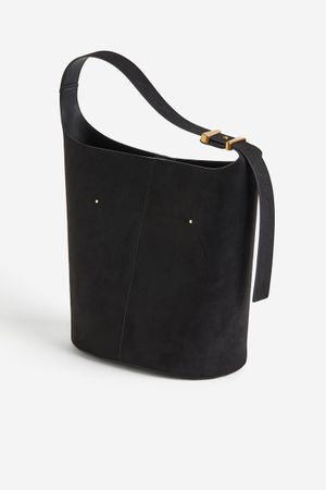 Schwarze Wildleder-Optik Tasche