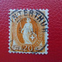 Stehende: 66D, Luxusstück von WINTERTHUR, mit Vollstempel.