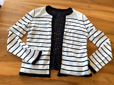 MARC CAIN Traum Jacke Gr. N4/40 Häckeldetails blau/weiss