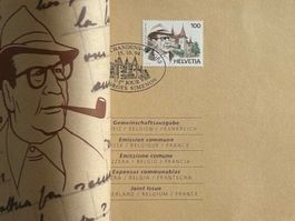 Persönliches Geschenk: Briefmarke Georges SIMENON Krimiautor