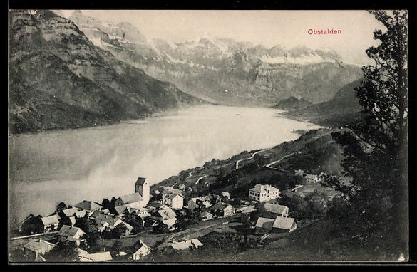 Cartes postales: AK Obstalden, Teilansicht mit Kirche – D'occasion à Berlin par bartko-reher