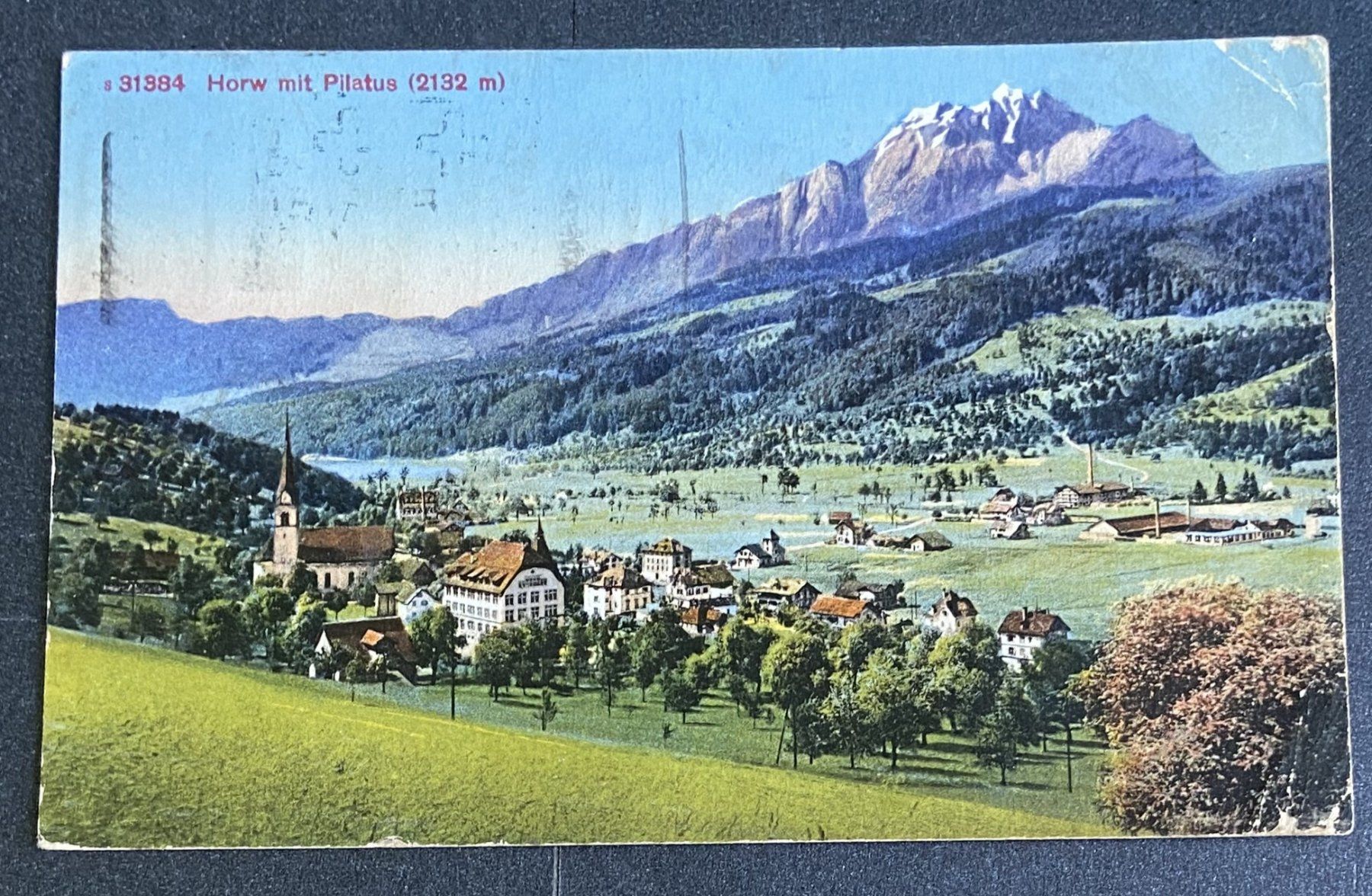 Cartoline postali: AK Horw mit Pilatus – Usato da Böckten venduto da Hansi36