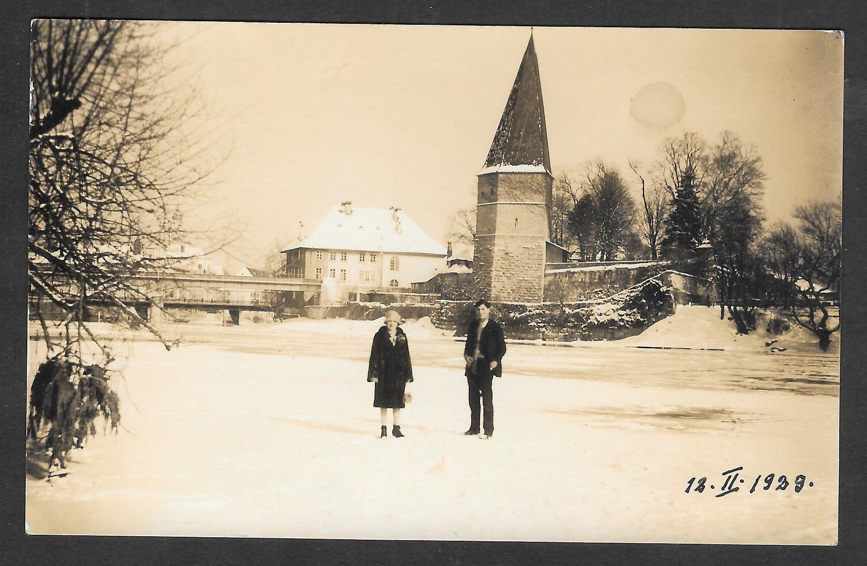 Cartoline postali: Solothurn gefrorene Aare 12.2.1929 – Usato da Olten venduto da clotaldi