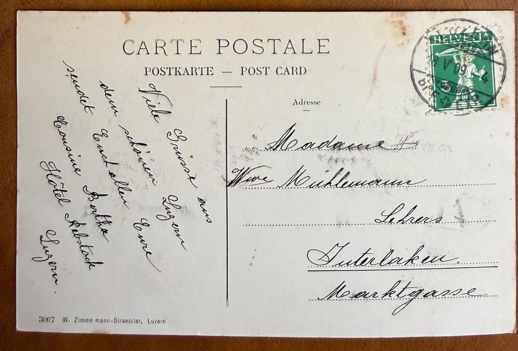 Cartoline postali: Luzern - Dampfschiff 1909 – Usato da Lutry venduto da Ediego 1