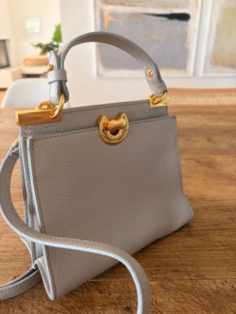 Tasche Coccinelle Leder Hellblau / Grau / Gold - Neuwertig