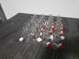 20 kleine Glasflaschen mit Bügelverschluss
