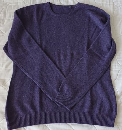 Kaschmir-Pullover lila Rundhals Grösse 40 guter Zustand
