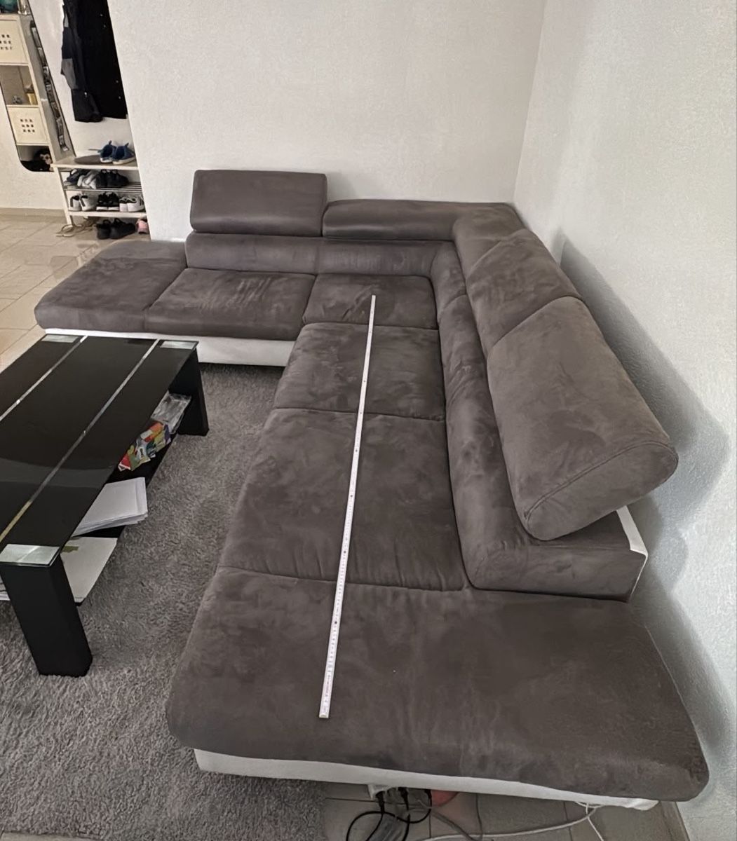 Sofas: Couch grau/Leder – D'occasion à Bubendorf par ale_6fxg 1