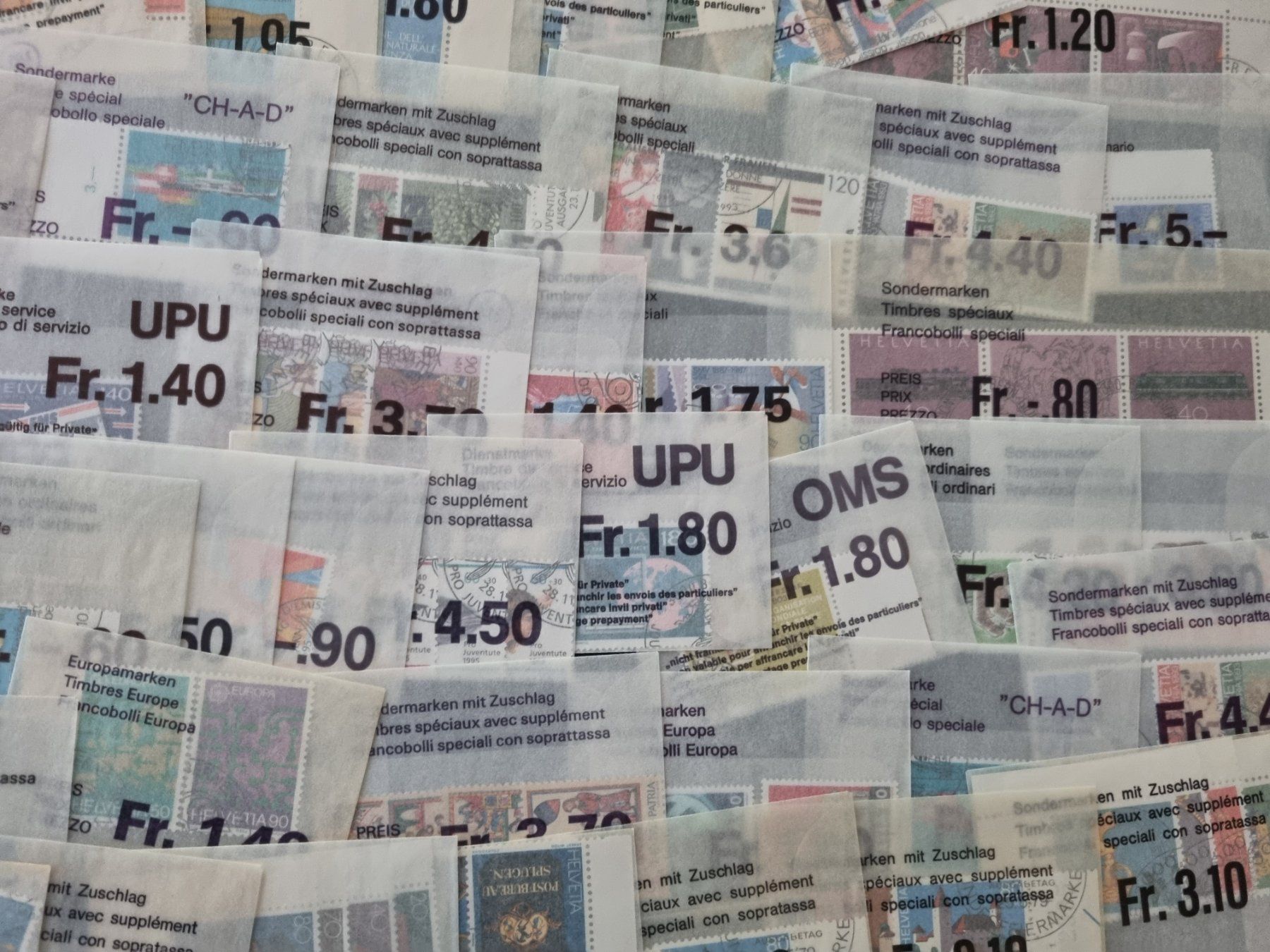 Tutti i francobolli: ca. 220 Pergamintüten mit ABOWARE Schweiz – Usato da Gümligen venduto da Geniusbuy 4
