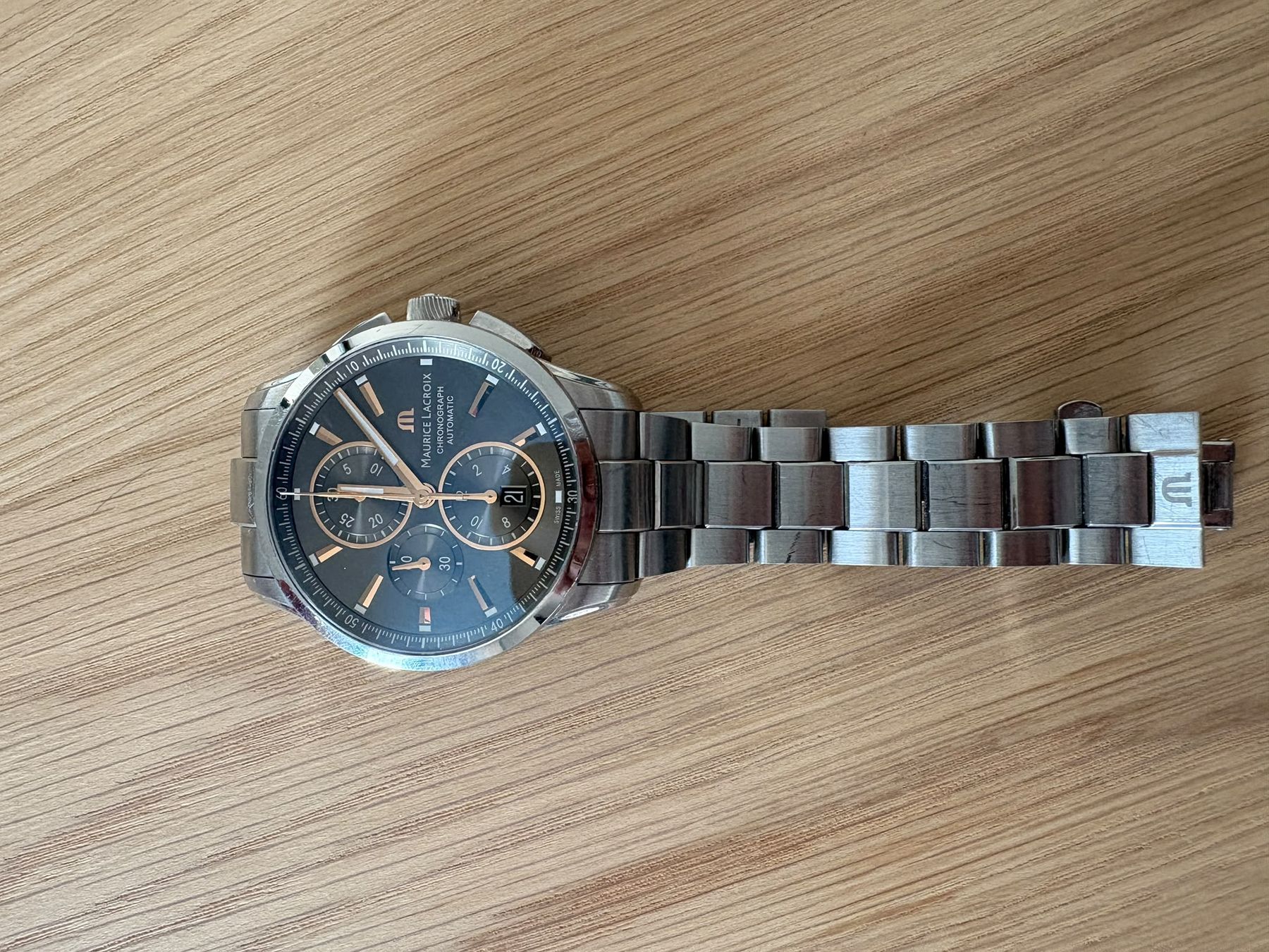 Maurice Lacroix Orologi: Maurice Lacroix Herrenuhr Chronograph Automatic Edelstahl – Usato da Herisau venduto da Antiques.AR 2